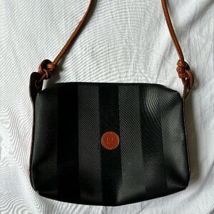 Fendi Vintage Pequin Stripe Crossbody Shoulder Bag